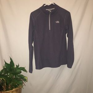 purple half zip north face pullover